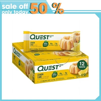 Quest Nutrition Lemon Cake Protein Bars, High Protein, Low Carb, Gluten Free, 24 - Image 1 of 4