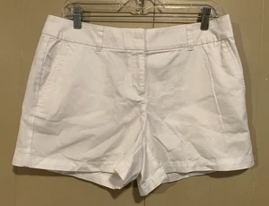 NWT! Ann Taylor Loft Womens White Cotton 4" Chino Shorts Size 8 - Picture 1 of 5