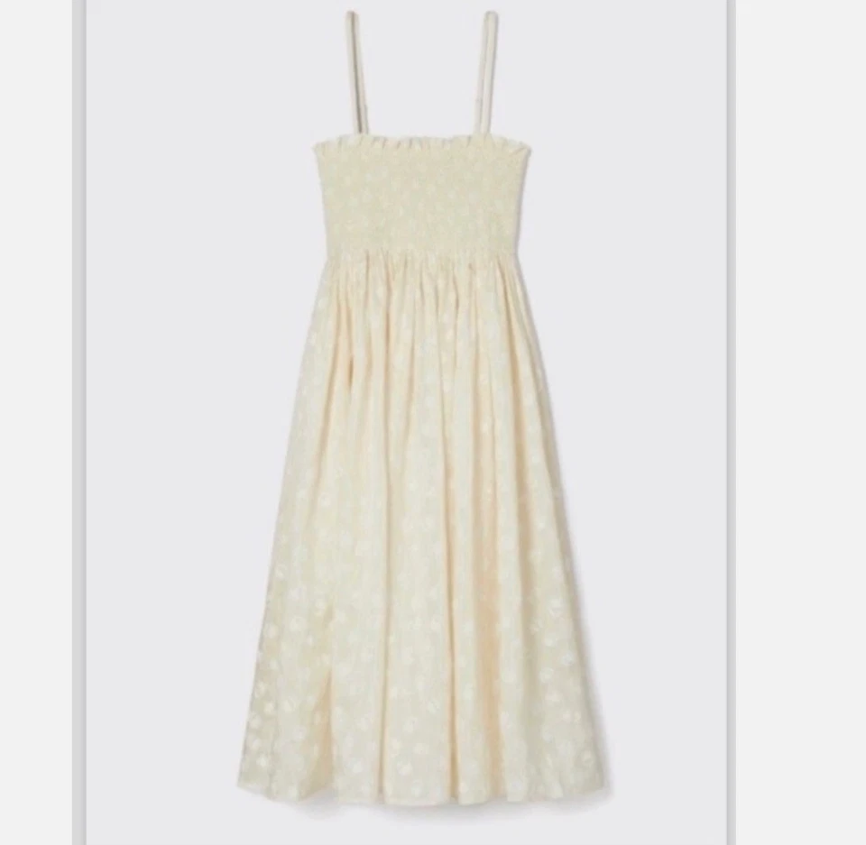 Vestido ajustado de seda Tory Burch - Talla 4 - Beige estampado de margaritas dispersas - $798 nuevo sin etiquetas Foto 1 de 4