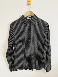 Charter club Black and white striped button-up shirt Size :10P2P:20 Length:24 - Picture 1 of 5