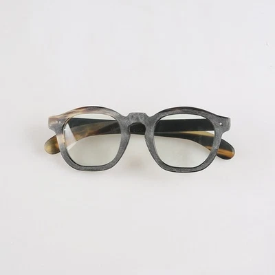 Monturas de gafas de hombre vintage cuadradas áspera hechas a mano monturas de gafas de cuerno natural Foto 1 de 4