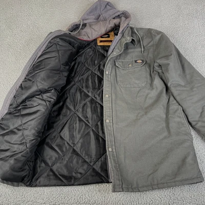 Chaqueta Dickies Ropa de Trabajo Hombres L Verde Caqui Sudadera con Capucha Lona Edredón Forrado Abrigo Exterior Foto 1 de 4