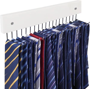 Tie Rack Wall Mounted, 360°Rotating Tie Hanger Belt Organizer Max 20 Storage for - Picture 1 of 6