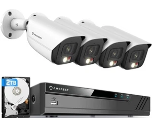 Amcrest 4K Security Camera System, 4K 8CH PoE NVR, (4) x 4K Night Color... - Picture 1 of 9