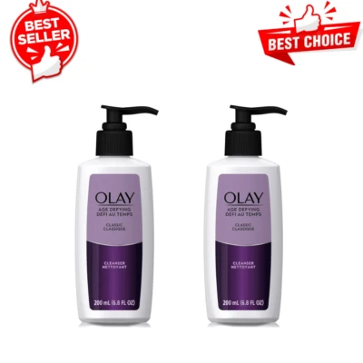 2 件装 Olay 抗衰老经典洗面奶含保湿护发素,6.8 盎司 — 第 1/4 张图片