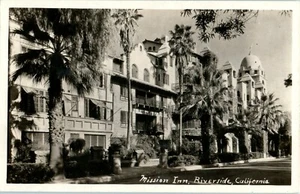 RPPC RIVERSIDE CALIFORNIA CA MISSION INN EXTERIOR VIEW REAL PHOTO POSTCARD C2 - Picture 1 of 2