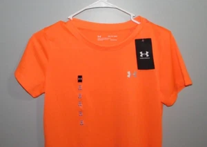 NWT New UNDER ARMOUR Womens XS Bright Orange Athletic Shirt Loose Fit Heat Gear - Picture 1 of 3