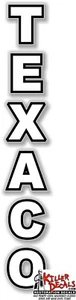 (TEXA-14V) 12" VERT. WHITE/BLACK TEXACO GASOLINE DECAL OIL CAN GAS PUMP LUBSTER - Picture 1 of 1