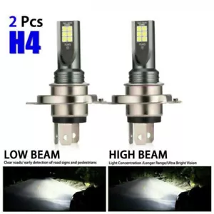 1 Pair H4 9003 LED Headlight Bulbs Kit High-Low Beam Super Bright 10000LM 6000K - Picture 1 of 10