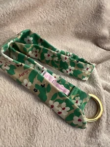 WOMEN'S LILLY PULITZER BELT Green Tan Floral COTTON Canvas Style SIZE SMALL - Picture 1 of 4