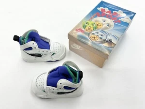 1992 Vintage Baby Nike Trainer Accel Cobalt Black Leather Toddler shoes. - Picture 1 of 7