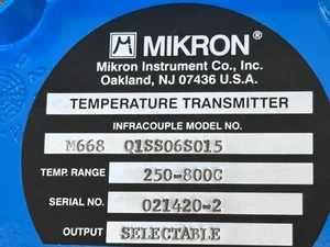Transmisor de temperatura Mikron M668 Q1SS06S015 - Imagen 1 de 10
