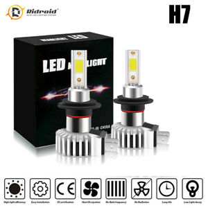 2x H7 LED Headlight Bulb Kit High / Low Beam 6000K Super White Light Bulbs Lamp