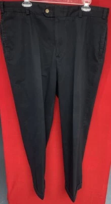Men’s Bills Khakis Driving Twills Performance Pleated Dress Pants- 38x28-Black - Image 1 of 4