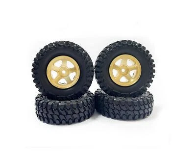 Brass wheel Rim Rubber tire glue free 4P Fits FMS 1/18 1/24 FCX24 Rc crawler car - Image 1 of 4