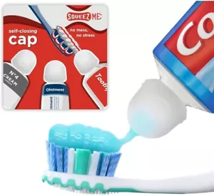 ●SqueezMe Toothpaste Caps Set of 3, Self-Sealing Reusable Silicone Caps,.. - Picture 1 of 6
