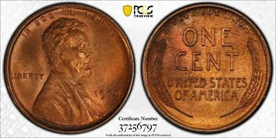 1909 VDB 1C LINCOLN CENT, PCGS MS66RB - Image 1 of 3