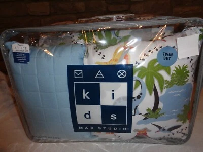 New Max Studio 5-pc TWIN Comforter set DINOSAURS incl. coverlet, sham, pillows - Image 1 of 4