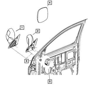 Genuine Mopar Mirror Replacement Glass Left 5161011AA - Picture 1 of 2