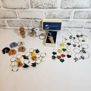 Menge Vintage Wein/Cocktail Glas Charms und Weinflaschenverschluss - Bild 1 von 15