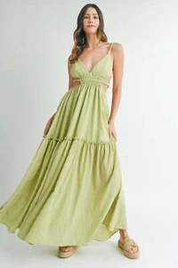 MABLE Cutout Waist Backless Maxi Dress - Picture 1 of 8