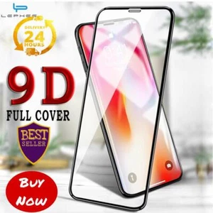 9D Tempered Glass Screen Protector For iPhone 11/12/13/14/15/16 6/7/8 X XS - Picture 1 of 4