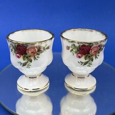 Vintage Royal Albert Old Country Roses Bone China Pair Of Egg Cups England Chip