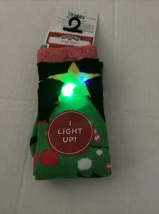 Calcetines para mujer Holiday Time iluminados a la rodilla de renos talla 4-10 - Imagen 1 de 7
