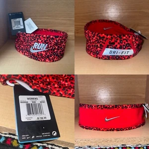 Nike Run Women’s Headband Dri Fit Reflective Running Head Band NWT Leopard Print - Picture 1 of 15