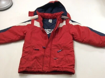 Chaqueta de nailon Reebok para niños jóvenes esquí snowboard invierno abrigo capucha extraíble rojo talla S Foto 1 de 4