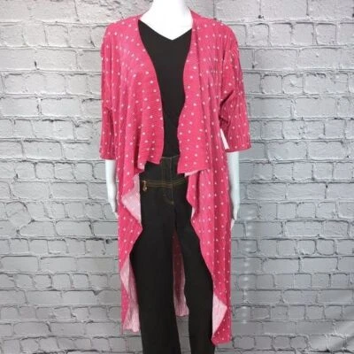 Cárdigan Gabrielle a lunares rosa brillante LulaRoe para mujer talla pequeña Foto 1 de 4