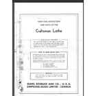CRAFTSMAN-Dunlap 6" Metal Lathe 109.21270 Operator & Parts Manual 13 pages Bound
