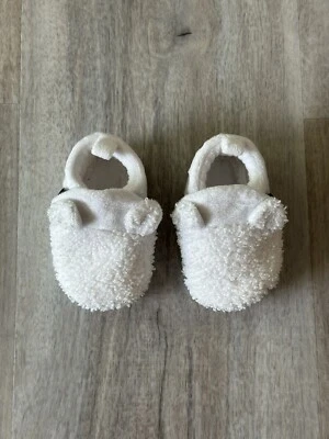 Gerber Baby Plush Bear Booties with Ears, Size 3/6M White - Image 1 of 4