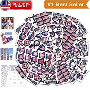Durable Self-Adhesive Patriotic Stickers - Perfect for Scrapbooking & Classrooms - Picture 1 of 9