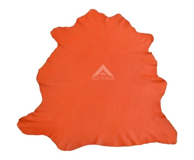 SMART RANGE New Orange Crafts Garment Quality Leather Sheep Lamb Nappa Skins 6 TO 7 SQ FT