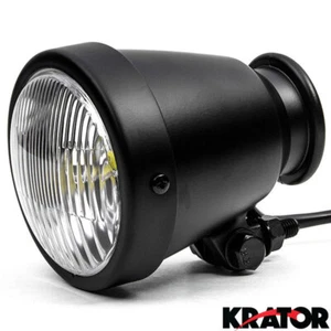 12V Black Universal Motorcycle 4.25" Bright LED Small Headlight High Low Light - Picture 1 of 8