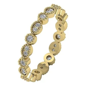 Stackable Eternity Ring SI1 G 0.45 Ct Round Diamond 14k White Yellow Rose Gold - Picture 1 of 8