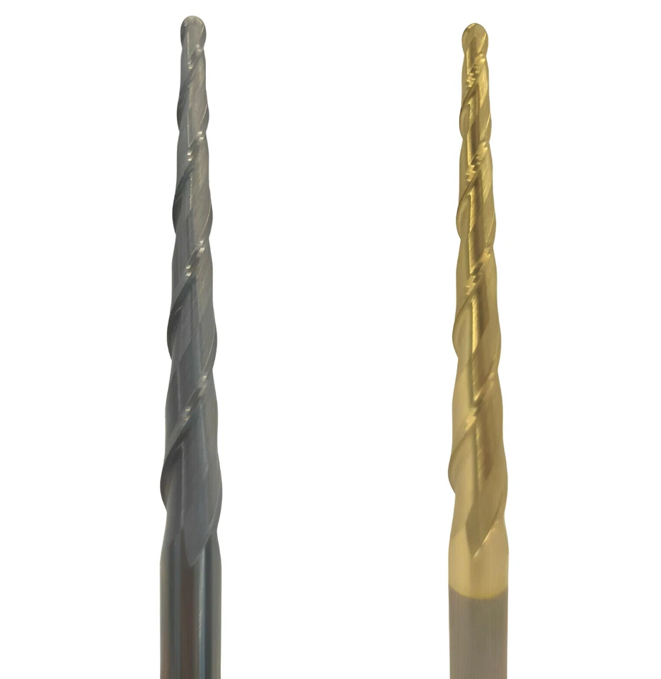 VHM Fräser Ø2-3 mm & 2,5° / 3° konisch Formfräser Radiusspitze Spezialbeschitung - Bild 1 von 4