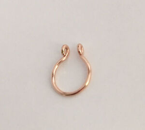 Dainty Fake Septum Jewelry 14k Rose Gold Fill Faux Septum Ring