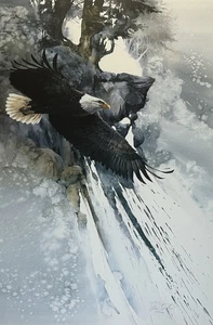 Litografía Morten Solberg "To Touch the Sky" águila calva firmada y S/N 394/950 - Imagen 1 de 8