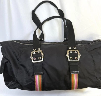 Lindo Bolso de Mano Franco Sarto Y2K Arco Iris Rayas Negro Deportivo De Colección Blockette Core Foto 1 de 4