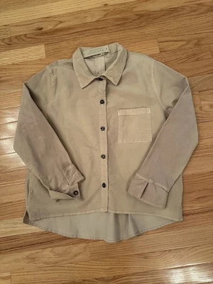 切割宽松米色灯芯绒衬衫 M $118 — 第 1/4 张图片