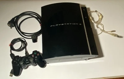 Sony PlayStation 3 Fat 80GB CECH-K04 Console + Wireless Controller + Cables - Immagine 1 di 4