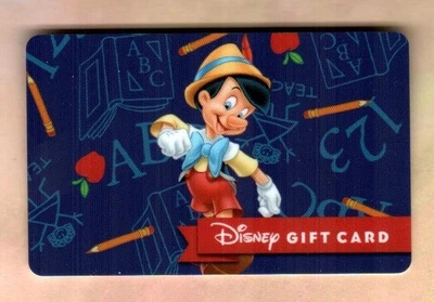 DISNEY Pinocchio, Back to School, Personalized Gift Card ( $0 ) RARE - Image 1 of 2