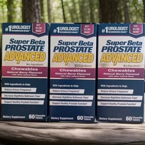 3 SUPER BETA PROSTATE ADVANCED 3X INGREDIENT SUPPLEMENT 60 3X 180 BERRY CHEWABLE - Picture 1 of 5