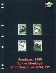 1/3 de descuento $42.00 Scott Value - 1990 HONDURAS Spider Monkeys Cent Am. CV MNH NH UMM - Imagen 1 de 4