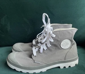 Palladium Hi Tops Gris Reino Unido Talla 11 Alto Top Lona Zapatos Botas Entrenadores - Imagen 1 de 7