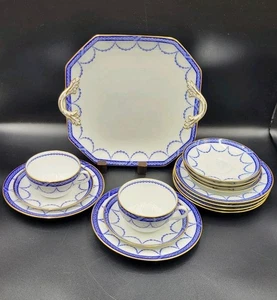 Antique Spode Blue &White 'Bradford' Part Teaset - Picture 1 of 12