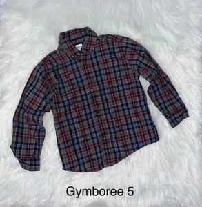 Gymboree All Aboard Plaid Button Down Size 5 - Picture 1 of 1