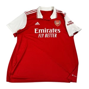 ARSENAL / ADIDAS - Fly Emirates Visit Rwanda Mens 2XL Slim Jersey Soccer Shirt - Picture 1 of 20